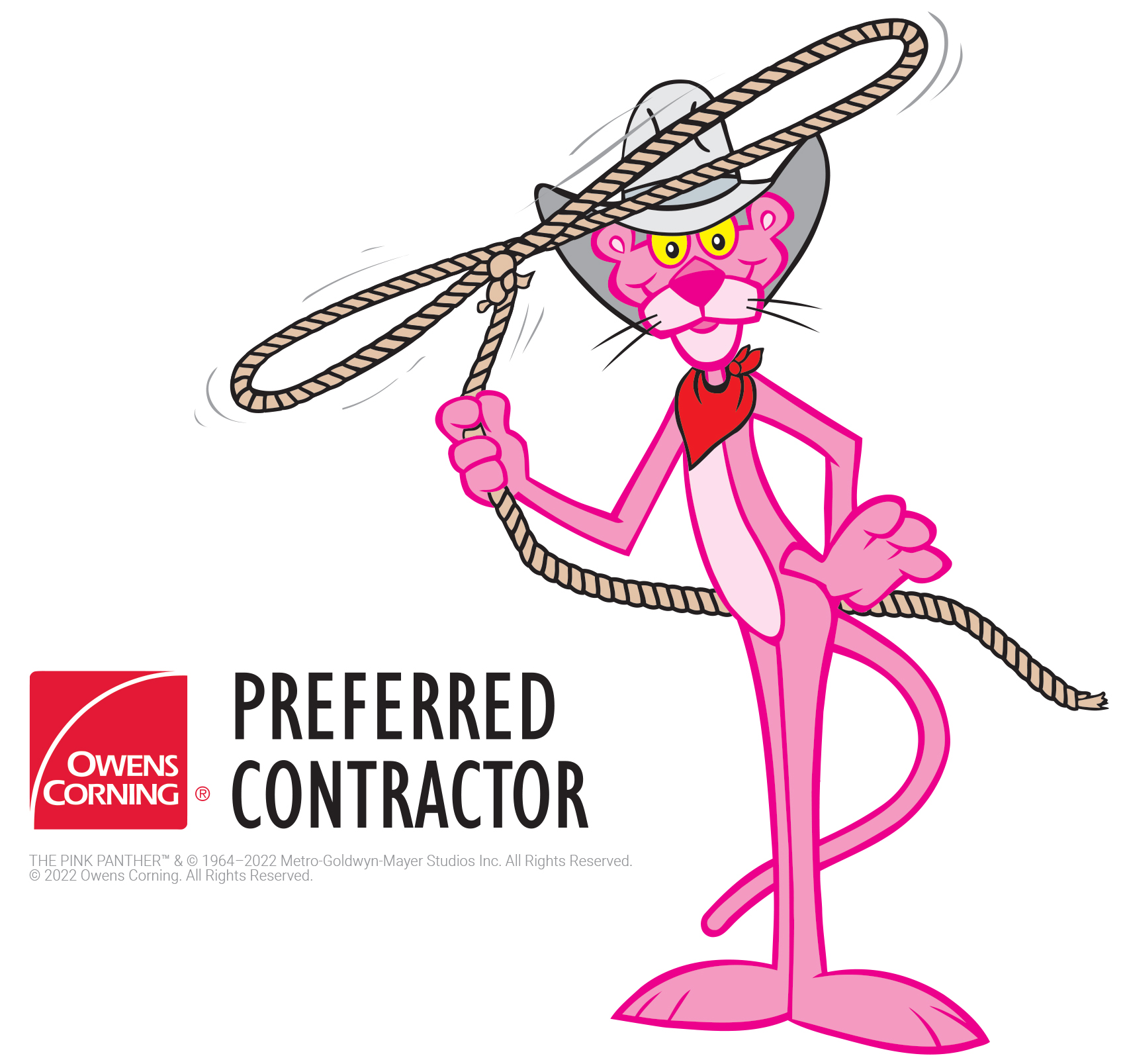 Sombreros Pink Panther Preferred Contractor Logo